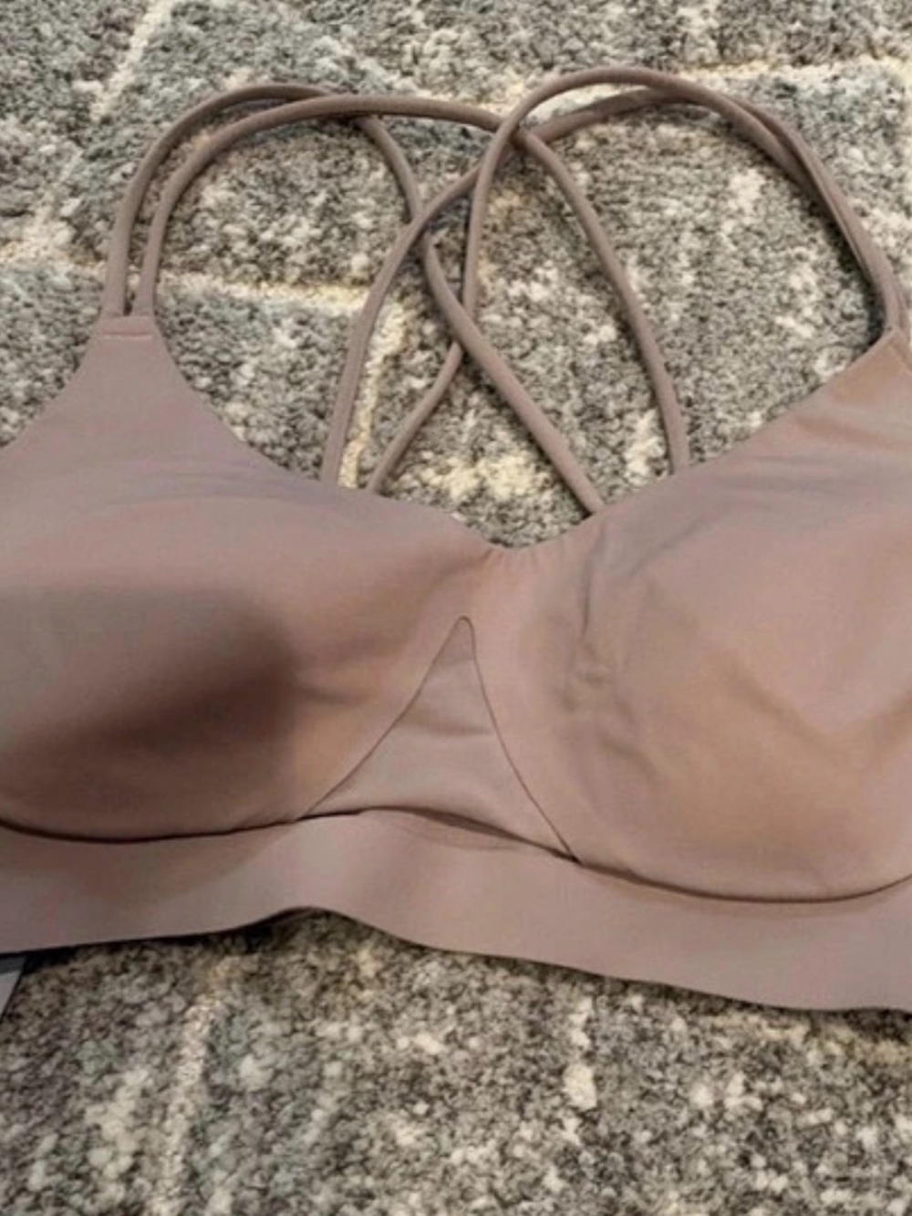 PINK Victoria's Secret Mauve Taupe Crisscross Sports Bra